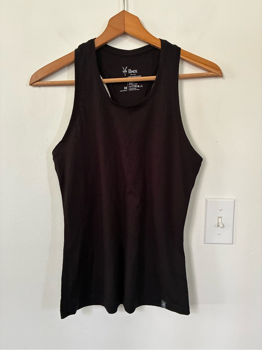 Ibex Merino Wool Next to Skin Natural Tank Top Black